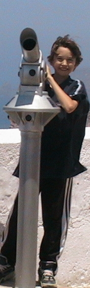 Peter smiling investigating